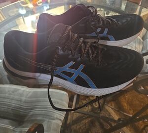 ASICS Black Sneakers with Blue Highlights